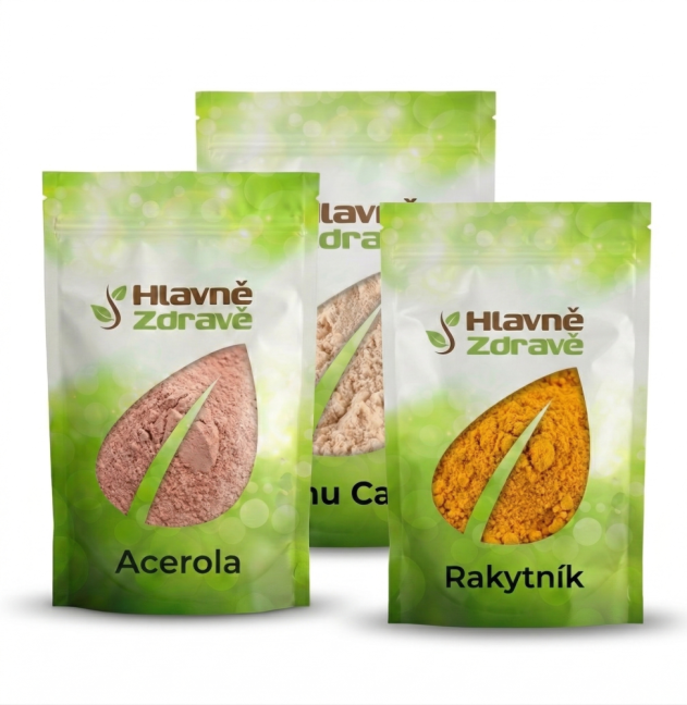 Ovocné extrakty bohaté na vitamín c - acerola, camu camu a rakytník