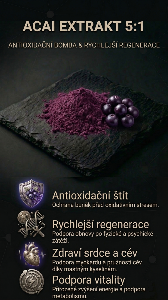 Čistý extrakt acai berry na tmavém kontrastním pozadí. Vizuál znázorňující čistotu síly ovoce acai.