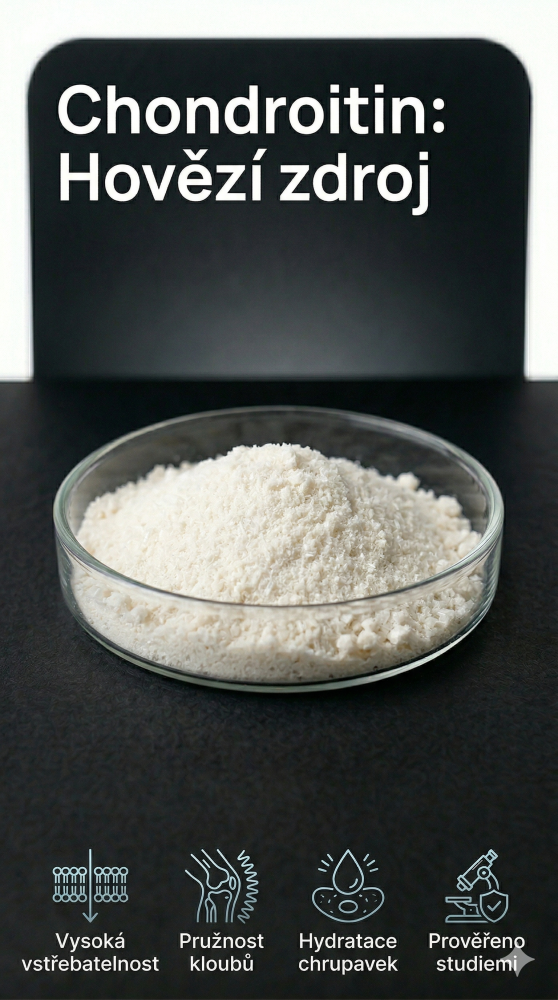 Hovězí chondroitin sulfát – infografika s výhodami pro klouby